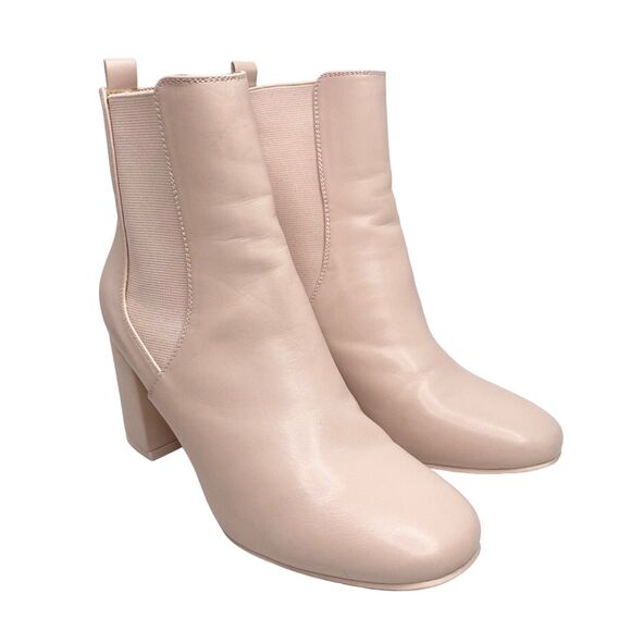 Altar'd State Size 7.5 Faux Leather Heeled Booties Slip On Blush Pink - Picture 2 of 9